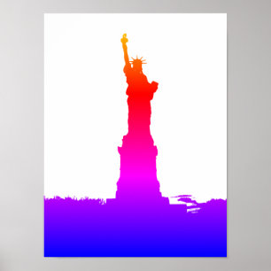 Poster Estátua da Liberdade Silhouette Pop Art