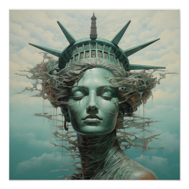 Póster Estátua da Liberdade - Surrealismo (Frente)