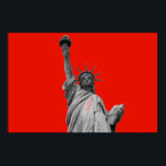 Poster Estátua de Arte pop da Liberty Red Greyscale Nova<br><div class="desc">Trabalhos de arte de Monumentos Nova Iorque - Imóveis Independentes do Símbolo Nacional dos Estados Unidos da América</div>