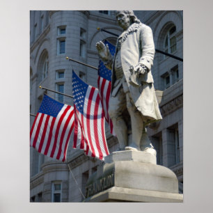 Póster estátua de Benjamin Franklin em Washington, DC