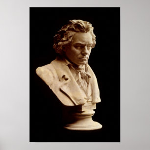 Poster Estátua de busto de Beethoven