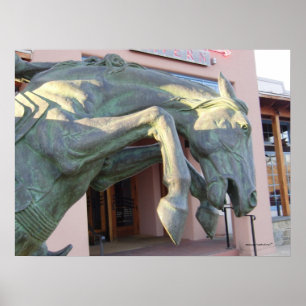 Póster Estátua de Cavalo em Raça