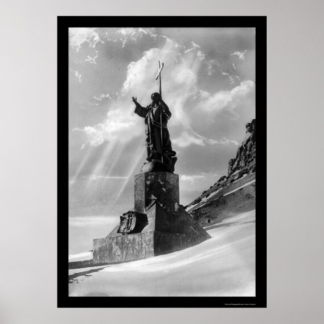 Póster Estátua de Cristo nos Andes 1904 (Frente)