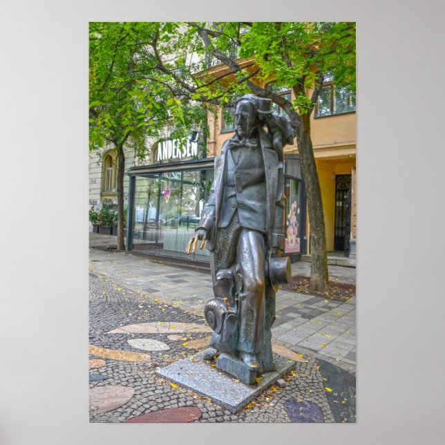 Poster Estátua de Hans Christian Andersen, Bratislava, Es (Frente)