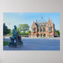 Poster Estátua de Hans Christian Andersen, Copenhague Din