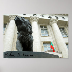 Poster Estátua de leões, Sofia, Bulgária
