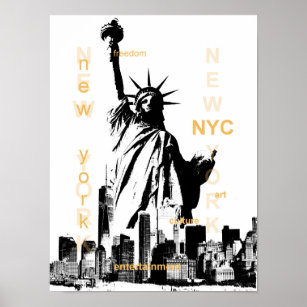 Poster estátua de Nova Iorque nyc da liberdade pop