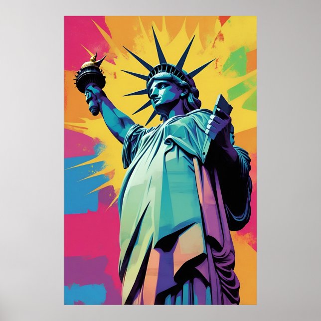 Poster Estátua de Pop de Arte Vibrante da Arte de Parede  (Frente)
