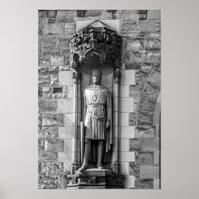 Póster Estátua de Robert Bruce no Castelo de Edimburgo (Frente)