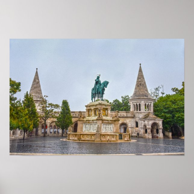 Poster Estátua de São Estêvão, Budapeste, Hungria (Frente)