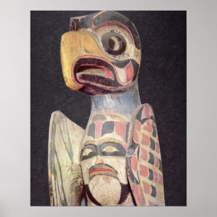 Póster Estátua de "Thunderbird" do Haida (madeira