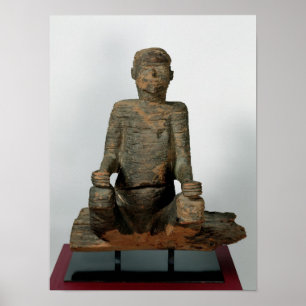 Póster Estátua de um homem assentado, Mbembe, Nigéria