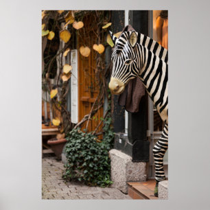 Póster Estátua de Zebra na Loja, Alemanha