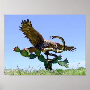 Póster Estátua do casaco mexicano de armas