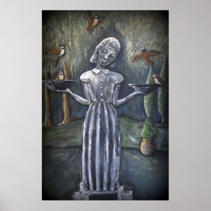 Póster Estátua do cemitério do ~Savannah da menina do
