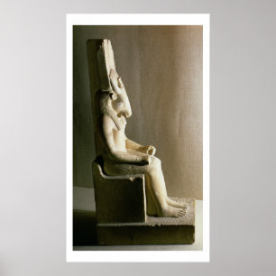 Póster Estátua do deus Montu com a cabeça de um touro, 