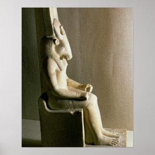Póster Estátua do deus Montu com a cabeça de um touro, 