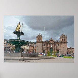 Poster Estátua do Imperador Inca Pachacuti, Cusco, Peru