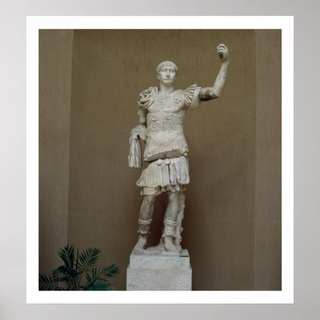 Póster Estátua do Imperador Trajan (53-117 AD) (mármore) (Frente)