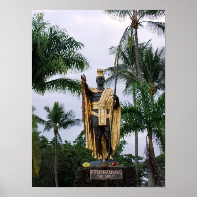 Póster Estátua do Rei Kamehameha Havaiano (Frente)