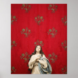 Póster Estátua em uma igreja de Spaccanapoli, Nápoles d