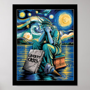 Poster Estátua Engraçada De Crimes De Liberdade, Van Gogh