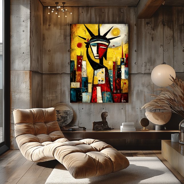 Poster Estátua Liberdade Expressionismo Abstrato Contempo (Criador carregado)