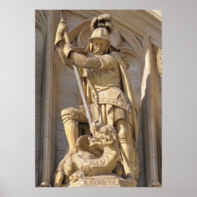 Póster estátua medieval de Archangel Michael (Frente)