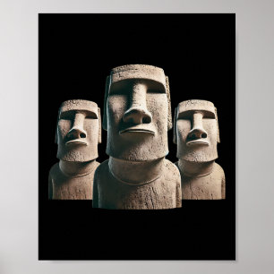 Poster Estátua Moai, Monólitos Moai, Moai da Ilha de Pásc