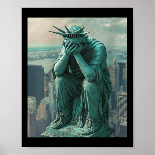 Poster Estátua Mulher Da Liberdade Facepalm V-neck