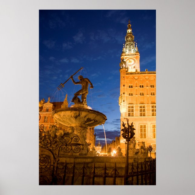 Poster Estátua Netuno Em Fonte (Frente)