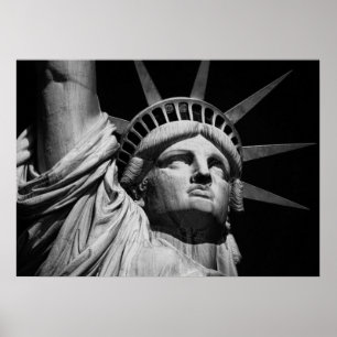 Poster Estátua Preta e Branca da Liberdade, Nova York