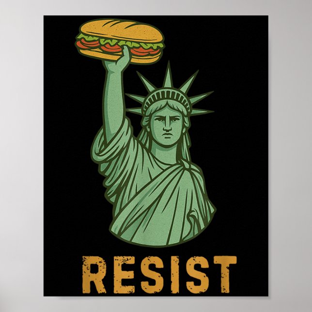 Poster Estátua Resistente Da Cara Sanduíche Da Liberdade  (Frente)