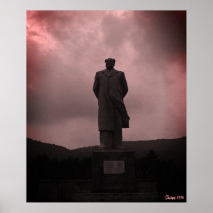 Poster Estátua vintage Changsha Mao Tse Tung