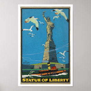 Poster Estátua Vintage da Posterette de Liberdade, de 192