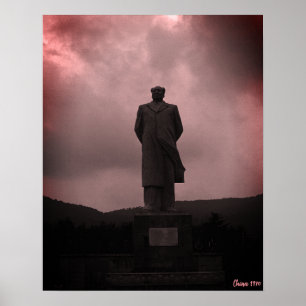 Poster Estátua vintage de Changsha Mao Tse Tung