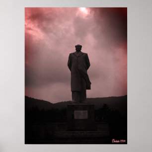 Poster Estatua vintage de Changsha Mao Tse Tung