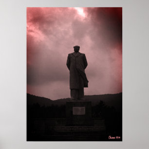 Poster Estátua vintage de Mao Tse Tung de Changsha