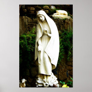 Póster Estátua Virgem Maria Garden