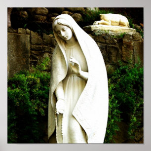 Póster Estátua Virgem Maria Garden