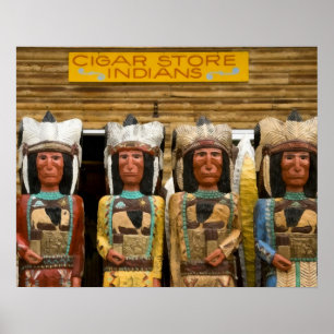 Poster Estátuas do indiano da loja de charuto
