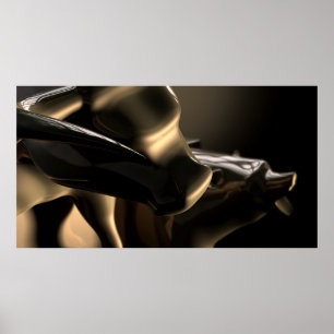 Poster Estátuas do mercado de Bull e de urso