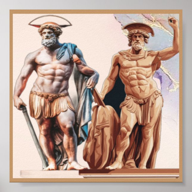 Poster Estatudes gregos e romanos na Design moderna (Frente)