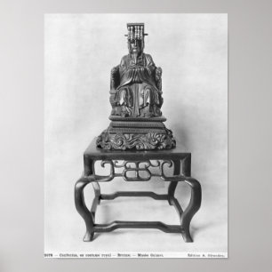 Poster Estatueta de Confucius como um mandarino, Qing