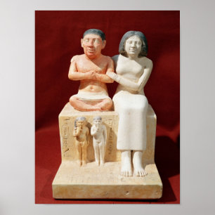 Poster Estatueta do anão Seneb e de sua família