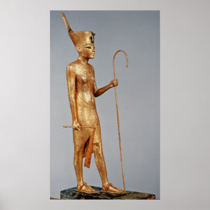 Poster Estatueta do rei que veste a coroa vermelha da