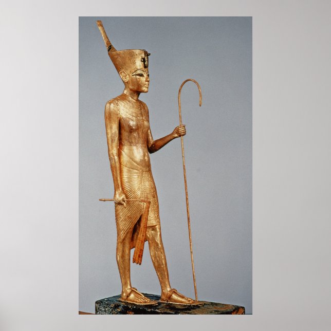 Poster Estatueta do rei que veste a coroa vermelha da (Frente)