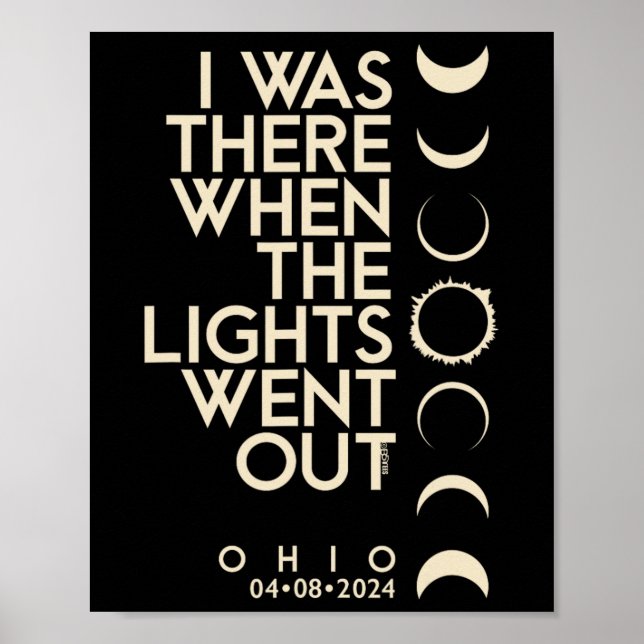 Poster Estava Lá No Ohio Total Solar Eclipse 2024 (Frente)