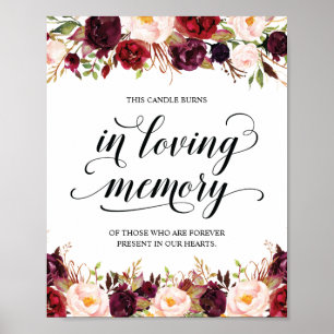 Poster Este candle queima em memória de um amor Sinal de 