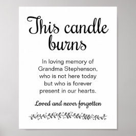 Poster Este Candle Queima Em Memória Do Sinal De Casament
